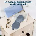 Masque de sommeil Zoesmien ZSM2507, masque pour les yeux en soie de mûrier naturelle, conception de bande élastique réglable, occultation totale, doux et lisse, adapté à une utilisation pour le sommeil à domicile – Bleu gris image 7