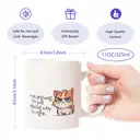 Alphynix Mug en céramique blanc 1 pièce 32 cl, motif de chat têtu avec une phrase ludique, cadeau parfait pour les fêtes et pour Saint-Valentin, cadeau d'anniversaire image 6