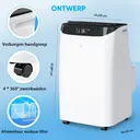 Humhold 12000 BTU mobiele airconditioner, 3,5 kW 3-in-1 AC-unit (koeling, ontvochtiger, ventilator), uiterst efficiënte slaapstand, automatische oscillatie met afstandsbediening, 24-uurs timer. image 9
