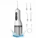 Sunluxy Portable Wireless Water Flosser – 140PSI High-pressure Pulsed Water Stream, 4 Modes, 260ml Detachable Tank, 50-Day Battery Life, Smart Memory Function, Equipped with 3 Types of Nozzles, Lightweight Design for Travel, L5 White image 1