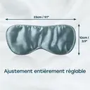 Masque de sommeil Zoesmien ZSM2507, masque pour les yeux en soie de mûrier naturelle, conception de bande élastique réglable, occultation totale, doux et lisse, adapté à une utilisation pour le sommeil à domicile – Bleu gris image 2