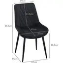 CLIPOP Dining Chairs Set of 2 Velvet Kitchen Chairs with Metal Legs Padded Counter Leisure Reception Chair for Dining Room Living Room Bedroom 0398 black 47*45*88.5cm image 2