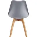 mcc direct Set of 2 Dining Chairs Wooden Legs Soft Cushion Pad Stylish Retro Lounge Dining Office EVA (Grey) image 5