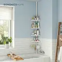 Ochama x SONGMICS Bathroom Storage Rack, Adjustable 4-Tier Corner Shelf for Shower, Organiser for Bathroom, White image 2
