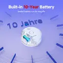 HEIMAN Smoke Detector, Radio Networkable, Wireless Smoke Detector Max. 40 Networkable Fire Alarms, 85 dB, 10 Year Battery, EN14604, with Mute Switch (Model 2SA-4 Piece) image 4