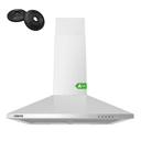 Ciarra 60cm Wall-Mounted Kitchen Extractor, Stainless Steel Cooker Hood — Convertible Venting, Push-Button Control image 0