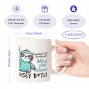Alphynix 1pc 11oz White Mug with "Mind Your Business" & "NOSEY B*TCH" Quote, Sassy Sloth Design, Funny Christmas or Thanksgiving Gift image 7