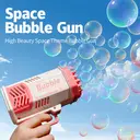 Children's 40-Hole Outdoor Toy Foam Maker with Lights and Bubble Machine - Pink and White image 2