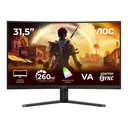 AOC Gaming C32G42ZE 32 inch Curved Gaming Monitor – 31,5" FHD (1920 x 1080), 260 Hz Overgeklokt/240 Hz, 0,3 ms MPRT, VA Paneel, 1500R, Adaptive-Sync, HDR10, DisplayPort & HDMI, Zwart/Rood image 0