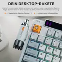 KEYSME Lunar 01 80% Tri-Mode mechanische Tastatur, US-Layout (QWERTY), Gasket-Mount mit Rhythm Light, Hot-Swap-Switches, programmierbarer Drehregler, PBT-Keycaps & 4000‑mAh‑Akku, weiß image 7
