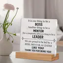 Alphynix Plaque commémorative Human Sunshine en acrylique avec support en bois - 12 cm image 7