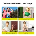 JISULIFE Life 7 Ventilateur portable 3-en-1 avec affichage LED - Rose image 2