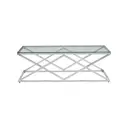 Interiors by Premier Coffee Table Allure Prism Rectangle Silver Finish/Glass image 0