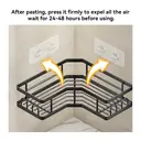 JORDAN&JUDY 2-Pack Black Triangle Bathroom Corner Shelf, Space-Saving Organizer image 7