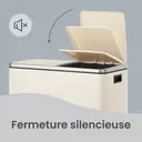 JOYFURNOS Poubelle double à pédale, 2 seaux amovibles, couvercle à fermeture douce, pour cuisine, poignées, seaux intérieurs crème, fermeture douce, crème image 6