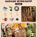 Robotime Rolife Garage Workshop DIY Dollhouse Kit 24x14.9x17.1cm 1PC,Home decoration, bookshelf decoration,Craft Gifts for Adults and Teens,Educational toys image 6