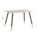 URBAN MEUBLE Table à manger rectangulaire effet marbre blanc - 110 x 70 x 75 cm image 9