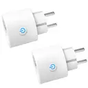 Antela WLAN-Smart-Steckdose, Smart-Home-WLAN-Steckdose kompatibel mit Alexa, Google Assistant, Stromverbrauchsmessung, Sprachsteuerung, App-Fernsteuerung, Zeitplan, 2,4 GHz, 16 A, 2 Stück image 0