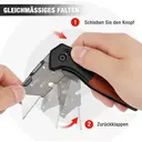 WORKPRO Folding Knife with Wooden Handle & Sliding Lock, Foldable Utility Knife Carpet Knife Quick Change Cutter Knife with Belt Clip, Includes 10 SK5 Replacement Blades image 3