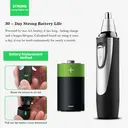 Sparoma Ear and Nose Hair Trimmer, Battery-Powered, Suitable for Ear and Nose Hair, Facial, Eyebrow, IPX7 Waterproof, Stainless Steel Blades, With Dust Cap – TC-3550, Black image 5