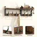 JU7CER Kitchen and bathroom storage hanging rack Wall-mounted Kitchen & Bathroom Storage Rack, Multifunctional Storage Hanger, Modern Style, Multifunctional Hook Rail 43 centimeters in length Ideal for Home image 5