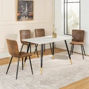 URBAN MEUBLE Table à manger rectangulaire effet marbre blanc - 110 x 70 x 75 cm image 6