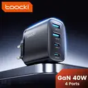 Toocki Bloc chargeur mural USB-C rapide, 40 W, 4 ports USB-C, adaptateur PD + chargeur USB multiport QC 3.0, pour iPhone 17/16/15/14/13/12 Pro Max, iPad, Galaxy S25 image 3
