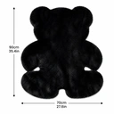 Tapis Ourson en Fausse Fourrure de Lapin Peluche Doux, 70x90 cm Tapis Shag Antidérapant, Tapis d'Appoint Mignon Noir pour Chambre d'Enfant, Chambre Bébé, Décoration de Chambre image 5