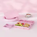 Boîte à lunch bento 5 compartiments Meoky avec double verrou - Rose image 2