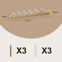 KAPANOU Porte-manteau mural en bois avec 6 crochets en métal robustes - Blanc image 7