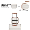 Kono Luggage Sets of 2 Piece Lightweight 20 inch ABS Hard Shell Travel Carry on Suitcase with TSA Lock + 12 inch Portable Hand Cabin Case (Cream White) image 2