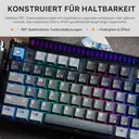 KEYSME Lunar 01 80%-Tri-Mode mechanische Tastatur, US-QWERTY-Layout, Gasket-Mount-Tastatur mit Rhythmusbeleuchtung, Hot-Swap-Schalter, programmierbarer Drehregler, PBT-Tastenkappen & 4000-mAh-Akku, Schwarz image 8