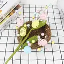 YueJia Lot de 2, branche décorative de Pâques 40 cm avec œufs de Pâques pastel et baies, fleurs artificielles en forme d’œufs de Pâques, branches en rameaux d’œufs de Pâques, tiges florales décoratives de printemps, pics floraux de Pâques, décoration de Pâques image 4