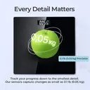 Sparoma AD-26 Black Digital Bathroom Scale – Battery Powered (2×AAA,Batteries Not Included), 180kg/400lb Capacity, 0.05kg Precision, 4mm Tempered Glass, LCD Display, for Bathroom, Bedroom & Home Use image 3