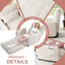 HomeMiYN Klappbarer Schlafsessel mit verstellbarer Rückenlehne und Kissen, 4‑Farben Auswahl Beige image 9