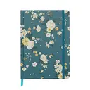 Jubiluu A5 Hardcover Notebook with Lined Pages - 96 Sheets (100g offset paper), Bookmark & Elastic Band -Classic Cream Ruled Journal for Writing, School, Office, and Gifts-Slate Blue Floral Cluster image 0