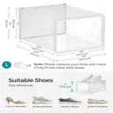Plastic Shoe Box, Pack of 12, 35x25x18.5cm, Transparent and White image 7