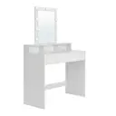 Ochama x SONGMICS Dressing Table, LED Lights with Adjustable Brightness, Vanity Table with Mirror, 2 Drawers and 3 Compartments, Makeup Table, Modern, White image 0