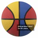 High-quality Rubber Basketball(29.5") Size7# Red/Yellow/Blue image 1