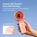 JISULIFE Life 7 Ventilateur portable 3-en-1 avec affichage LED - Rose image 6