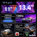 TABWEE T60Pro Tablet 13,4" Android 16, 120 Hz, 2K FHD+, 5G, WLAN, Octa-Core, 24 GB (8+16) RAM + 256 GB ROM, 10.000 mAh, 18 W Schnellladung, 8 MP + 16 MP, Bluetooth 5.0, Face ID, inklusive Hülle, Maus und Tastatur image 3