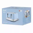 Swan Retro Revive 4 Slice Toaster, Vintage, Cord Storage, Variable Width Slots, 1860W, Coated Stainless Steel, Blue and Chrome Accents - ST19029BLU image 7