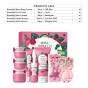 Quiyum Kit de soins à la rose musquée (9 pièces) - Nettoyant visage 50 g, Sérum 30 ml, Crème contour des yeux 20 g, Crème pour le visage 50 g, Crème anti-couches 30 g, avec pinces à cheveux, bandeau pour cheveux, éponge pour le visage, cadeau pour la Fête des Femmes image 3