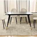 Table à Manger URBAN Motif Marbre Noir Rectangulaire Extensible 120-160/80/75cm image 6