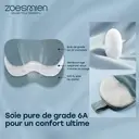 Masque de sommeil Zoesmien ZSM2507, masque pour les yeux en soie de mûrier naturelle, conception de bande élastique réglable, occultation totale, doux et lisse, adapté à une utilisation pour le sommeil à domicile – Bleu gris image 3