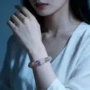 VoxorAI L8 Bracelet en quartz rose naturel artisanal - Rose amour et tendresse image 2