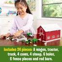 John Deere KIDS 1:64 scale John Deere 24 Piece Playset with Red Barn image 3