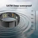 FitAlly Smart Ring Fitness Tracker, Titanium Health Monitoring Ring with Heart Rate, Blood Oxygen, Sleep Tracker & HRV, Activity & Calorie Tracking, Bluetooth 5.1 Smart Ring for iOS & Android, Black Size 7 image 5