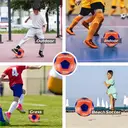 LONGSAIL Ballon de football en caoutchouc haute qualité Taille 4 Orange/Bleu image 5