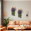 Yuejia Lot de 2 plantes artificielles suspendues en soie 78 cm - Violet image 1